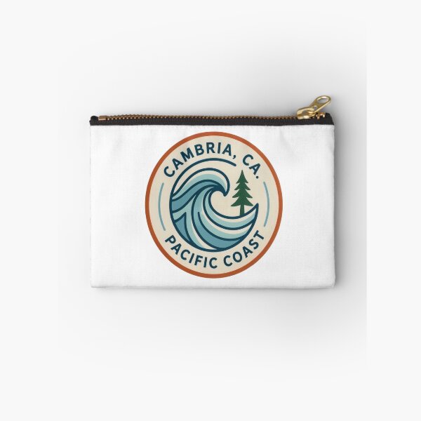 Item preview, Cambria CA Pacific Coast Ocean Wave And Pine Circle Sticker designed and sold by LittleArij.