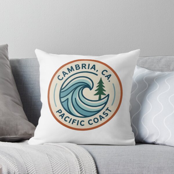 Item preview, Cambria CA Pacific Coast Ocean Wave And Pine Circle Sticker designed and sold by LittleArij.