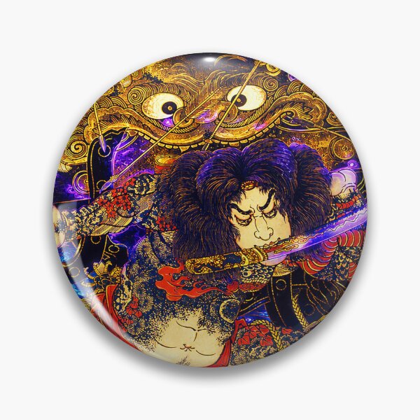 Item preview, Cyberpunk Kintaro Samurai | Neon Japanese Warrior | Futuristic Ukiyo-e Hero designed and sold by RhymeArc.