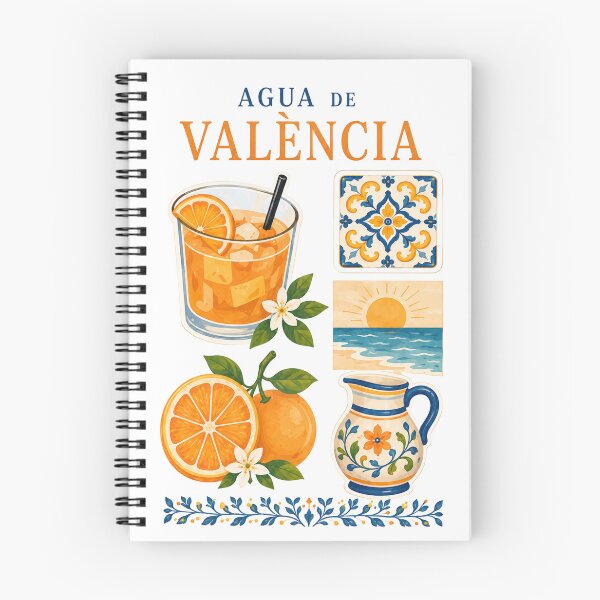 Item preview, Agua de València – Mediterranean Cocktail Art, Valencia Orange and Ceramic Tile Vintage Illustration designed and sold by ChicClicker.