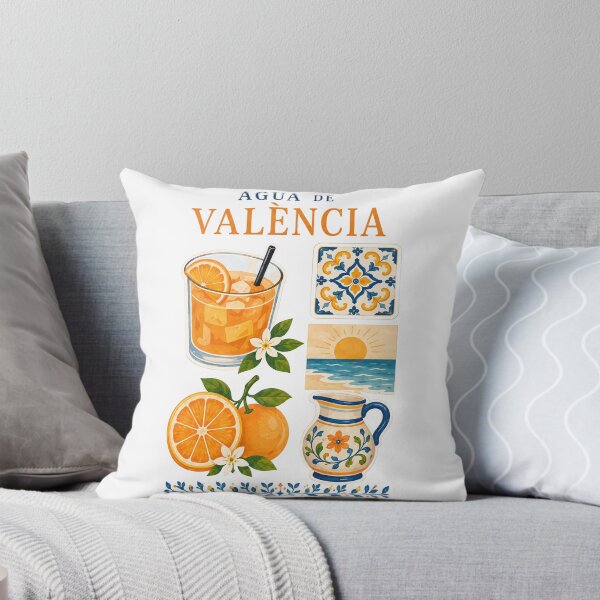Item preview, Agua de València – Mediterranean Cocktail Art, Valencia Orange and Ceramic Tile Vintage Illustration designed and sold by ChicClicker.