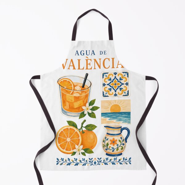 Item preview, Agua de València – Mediterranean Cocktail Art, Valencia Orange and Ceramic Tile Vintage Illustration designed and sold by ChicClicker.