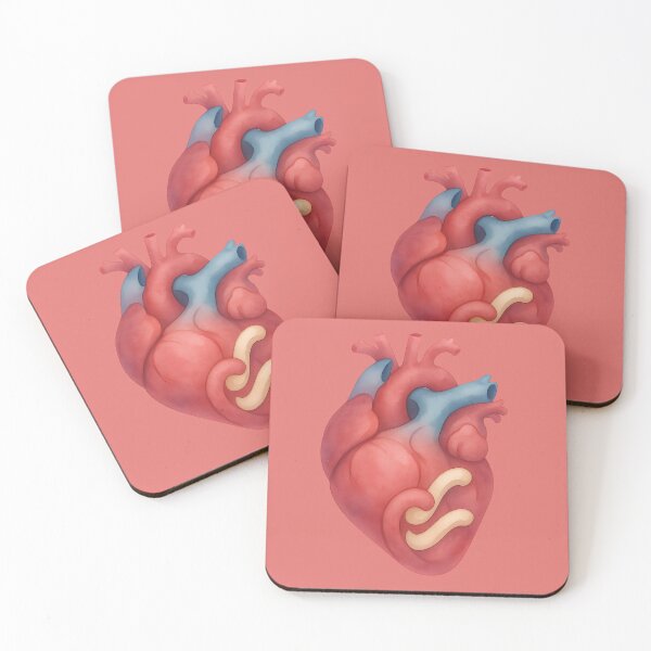 Item preview, Sleeping Orange Tabby Cat in Anatomical Heart Watercolor designed and sold by mijaczeek.