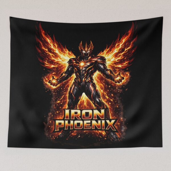 Item preview, Iron Phoenix Fire Warrior Rebirth Strength Futuristic Armor Design designed and sold by irfanshikh.