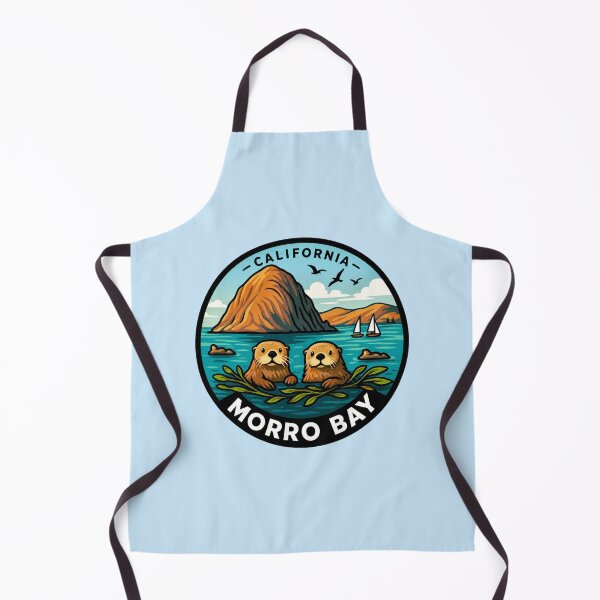 Item preview, Morro Bay, California - Sea Otters and Morro Rock designed and sold by Myra365Art.