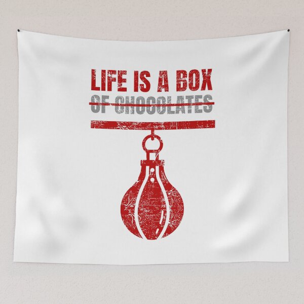 Item preview, Life Is a Box – Funny Boxing Pun Quote with Punching Bag designed and sold by chaaval.