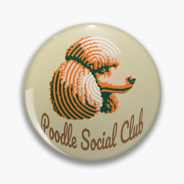 Artikelvorschau, Vintage-Abzeichen des Pudel-Sozialclubs entworfen und verkauft von Kinship-Pets.
