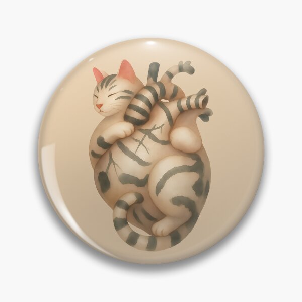 Item preview, Sleeping Grey Tabby Cat Anatomical Heart Watercolor Illustration designed and sold by mijaczeek.