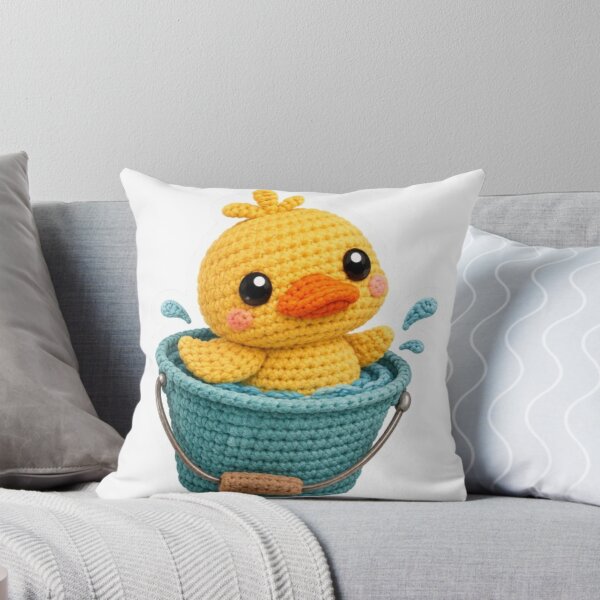 Item preview, Crocheted Duck Swimming In Bucket designed and sold by Snurly.