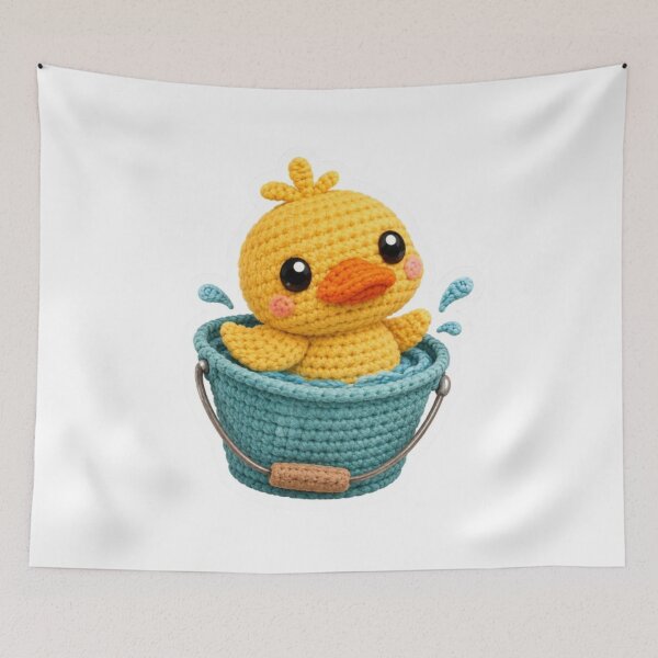 Item preview, Crocheted Duck Swimming In Bucket designed and sold by Snurly.