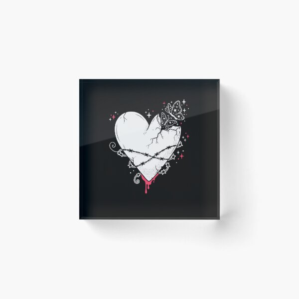 Item preview, Barbed Wire Broken Heart Scene Emo Design designed and sold by Say It With Ink.