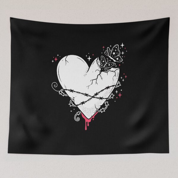 Item preview, Barbed Wire Broken Heart Scene Emo Design designed and sold by Say It With Ink.