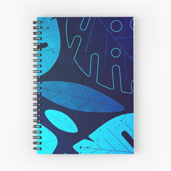 Item preview, Neon Blue Tropical Leaves Glowing Monstera Botanical Pattern designed and sold by LYAN-STORE.