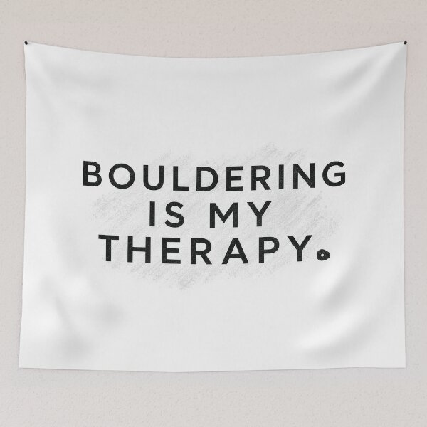 Item preview, Bouldering Is My Therapy Minimal Climbing Typography Tee Sticker Boulderer Gift designed and sold by sharifex.