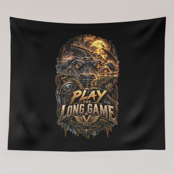 Item preview, VLLC Play The Long Game Crocodile Motivation Art designed and sold by VICTORY LIBERTY .
