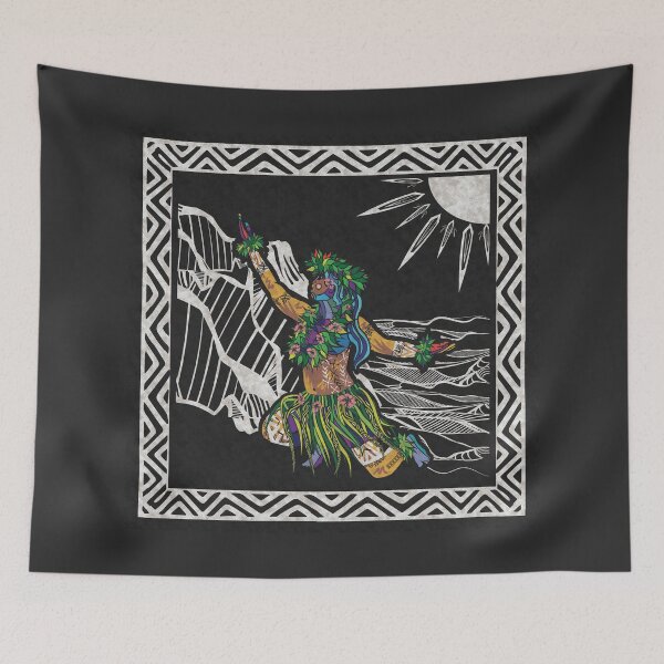 Item preview, Polynesian Hula Dancer Tapa Print designed and sold by sunnthreads.