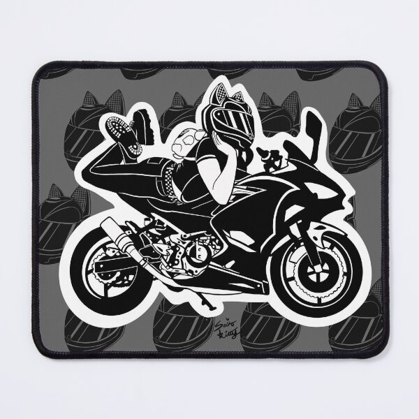 Item preview, Motorcycle cat girl sticker designed and sold by SeikoKitty.