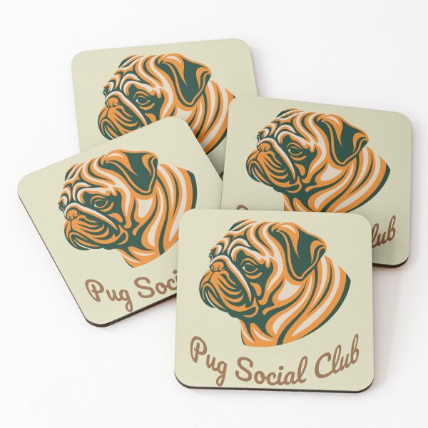 Item preview, Pug Social Club Vintage Badge Pug  designed and sold by Kinship-Pets.