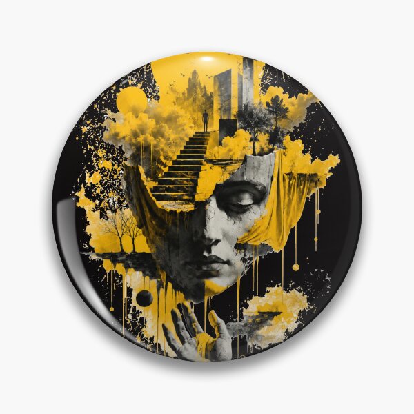 Item preview, Surreal Mindscape Yellow Stairway Sculpture Art designed and sold by zhivago1980.