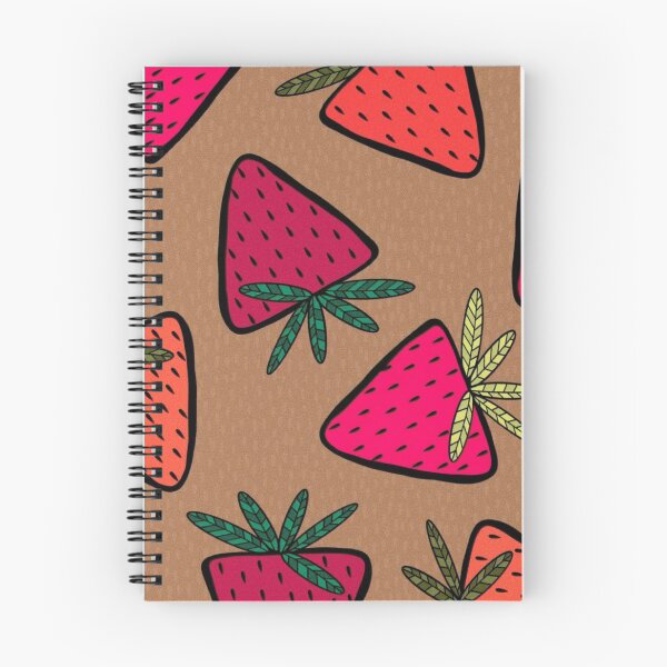 Item preview, Cute Hand Drawn Strawberry Pattern Warm Brown Background Fruit Art designed and sold by LYAN-STORE.
