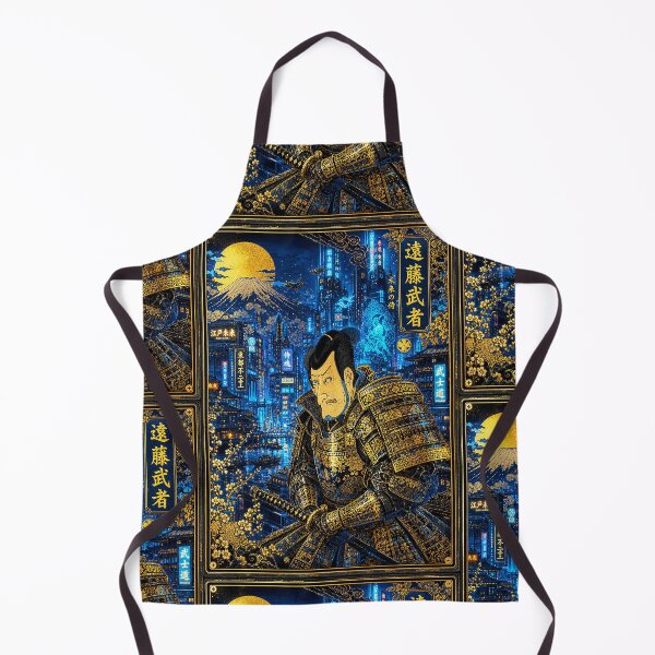 Item preview, Cyberpunk Samurai Edo Japan | Ukiyo-e Warrior | Mount Fuji Sakura Neon Tokyo Gold Bulue designed and sold by RhymeArc.