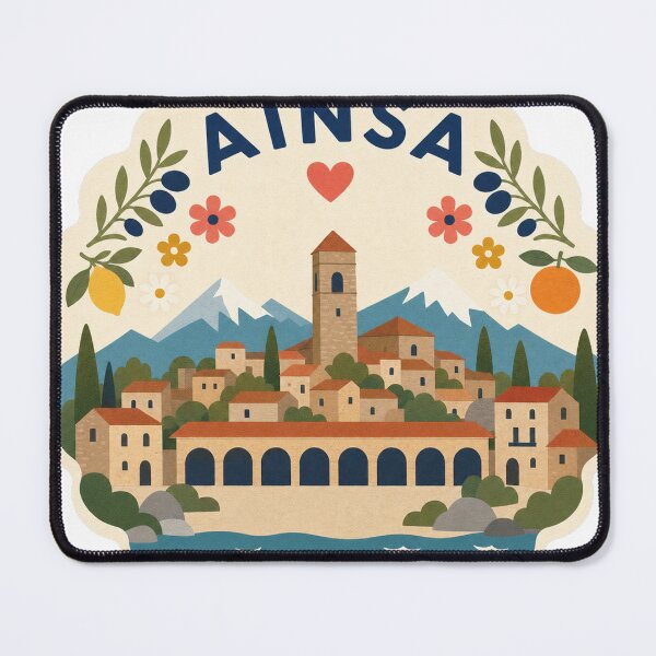 Item preview, Ainsa Spain Travel Souvenir Modern Folk Art designed and sold by VisualArtsOasis.