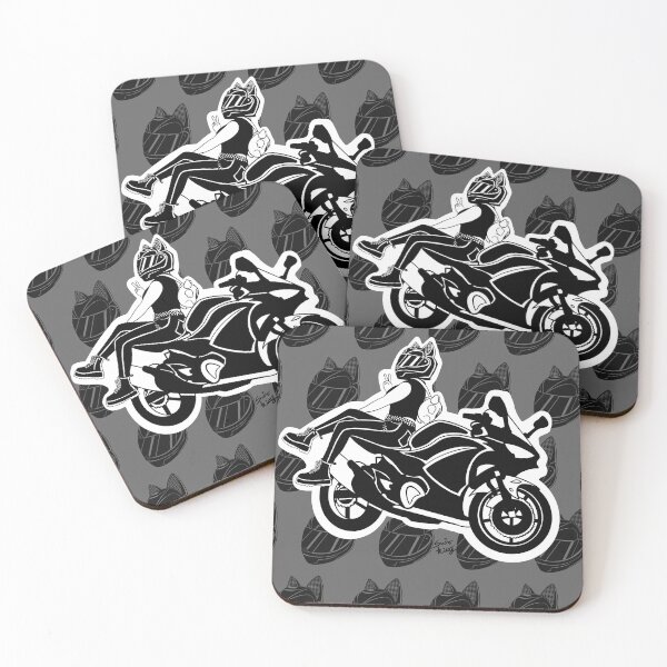 Item preview, Motorcycle cat girl sticker designed and sold by SeikoKitty.