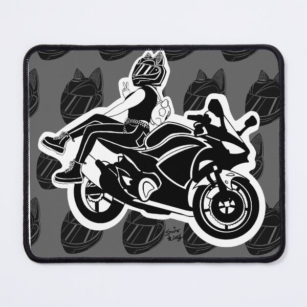Item preview, Motorcycle cat girl sticker designed and sold by SeikoKitty.