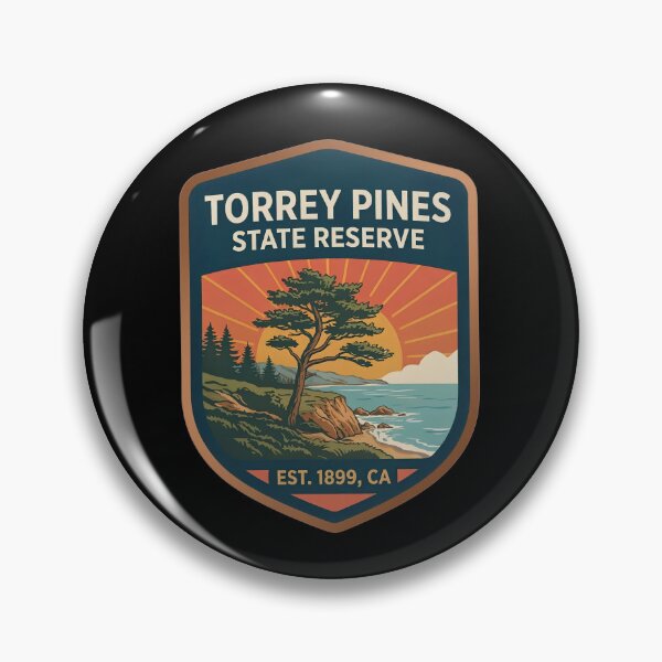 Item preview, Torrey Pines State Reserve California Sunset Shield Badge designed and sold by LittleArij.