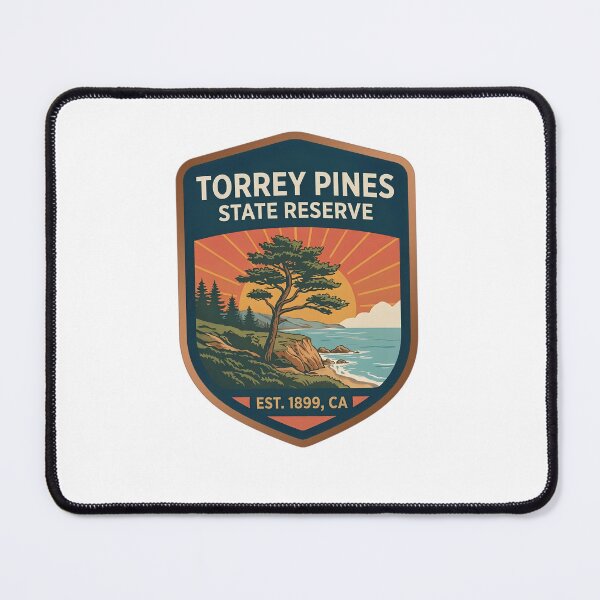 Item preview, Torrey Pines State Reserve California Sunset Shield Badge designed and sold by LittleArij.