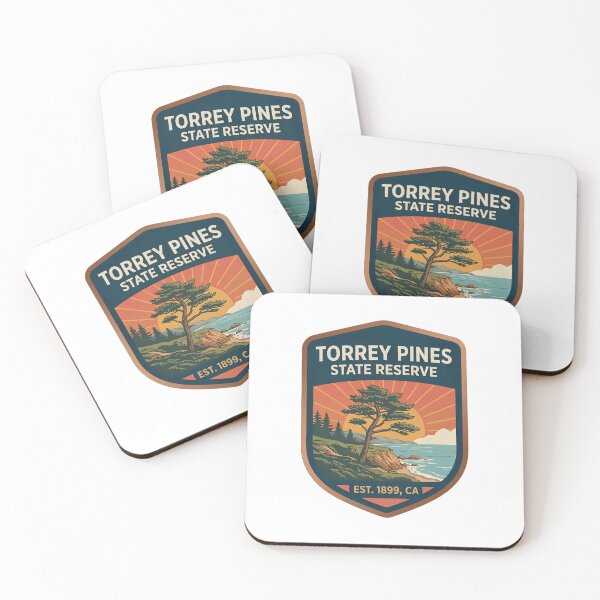 Item preview, Torrey Pines State Reserve California Sunset Shield Badge designed and sold by LittleArij.