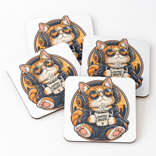 Item preview, Cool Streetwear Cat Drinking Coffee designed and sold by KerOo1.