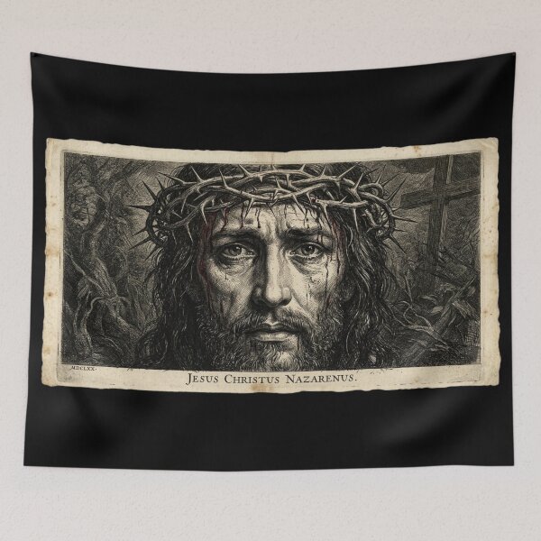 Item preview, Face of Jesus Christ with Crown of Thorns designed and sold by MantoSagrado.