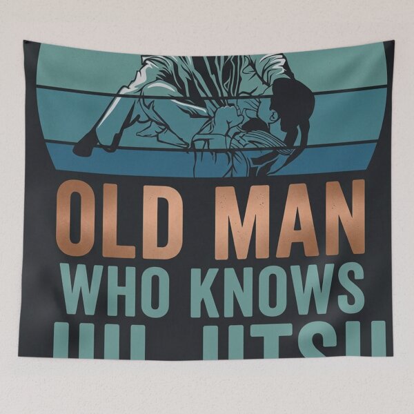 Item preview, BJJ Jiu Jitsu Old Man Tee Poster Fan Art Original Custom Vintage Poster Wall Tee Design designed and sold by Cool Robot Bro..
