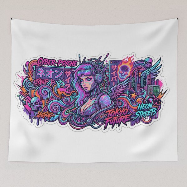 Item preview, Cyber Psycho Anime Girl Vaporwave Art designed and sold by ManuMax93.
