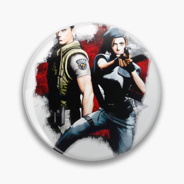 Item preview, Resident Evil Chris & Jill Valentine Retro Graphic Tee – Horror Gaming Art ⭐⭐⭐⭐⭐ designed and sold by ErikFash.