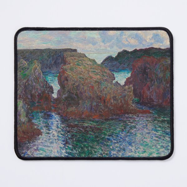 Item preview, Rocks at Port-Goulphar, Belle-Île coastal seascape painting art print by Claude Monet designed and sold by Jéanpaul Ferro.