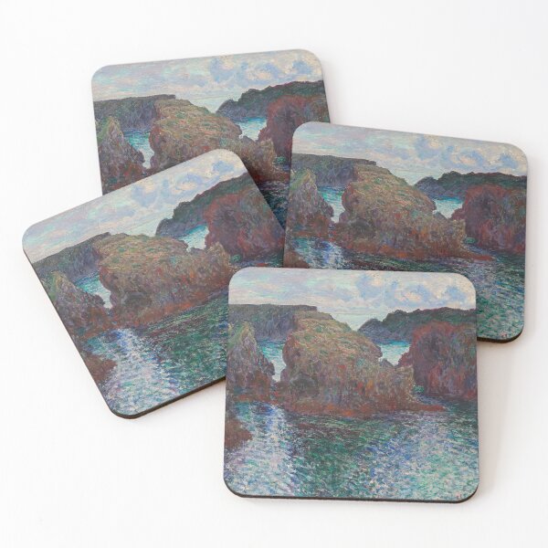 Item preview, Rocks at Port-Goulphar, Belle-Île coastal seascape painting art print by  Claude Monet designed and sold by Jéanpaul  Ferro.