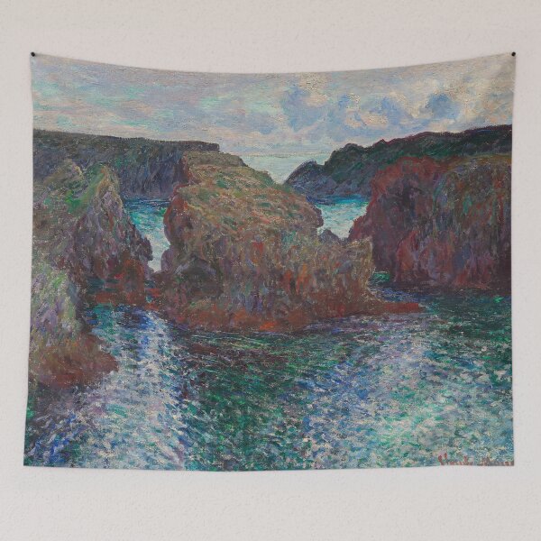 Item preview, Rocks at Port-Goulphar, Belle-Île coastal seascape painting art print by  Claude Monet designed and sold by Jéanpaul  Ferro.