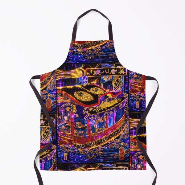 Item preview, Cyberpunk Yakatabune | Neon Japanese Festival Boat Art designed and sold by RhymeArc.