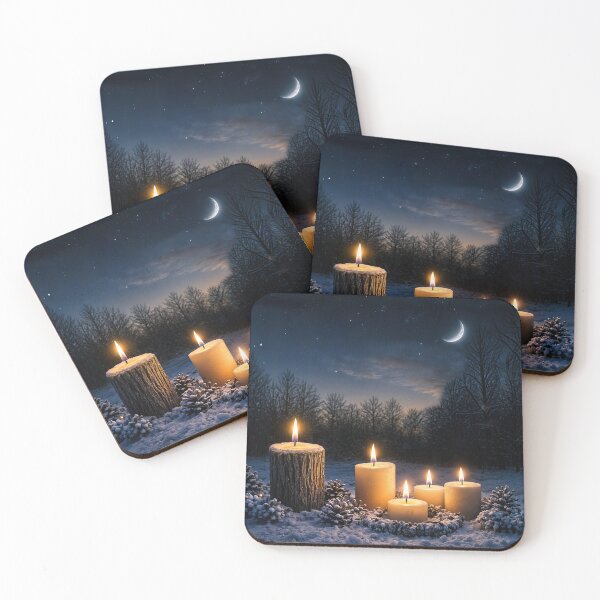 Item preview, Candlelit Winter Night Scene Winter Solstice Yul designed and sold by Stephanie Laird.
