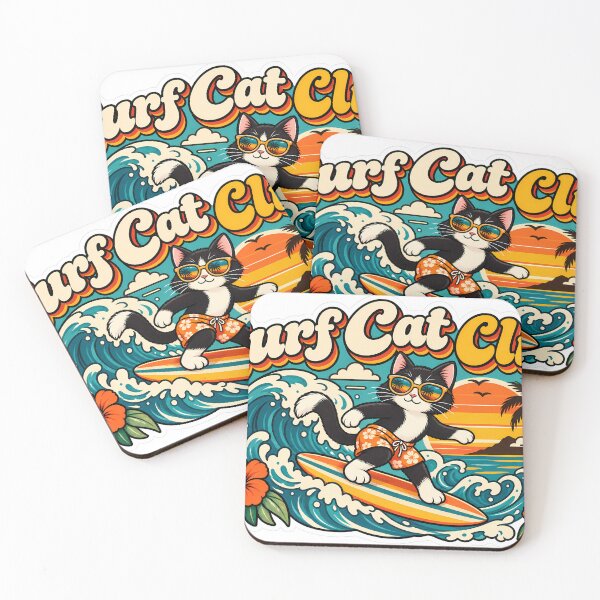 Item preview, Retro Surf Cat Club 70s Aesthetic designed and sold by Retro Whiskers.
