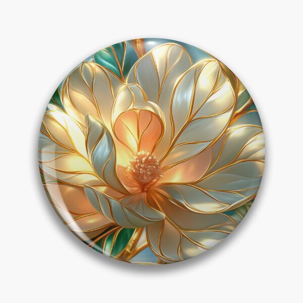 Item preview, Magnolia Floral Art in Blue and Ivory designed and sold by MargaretWiktor.