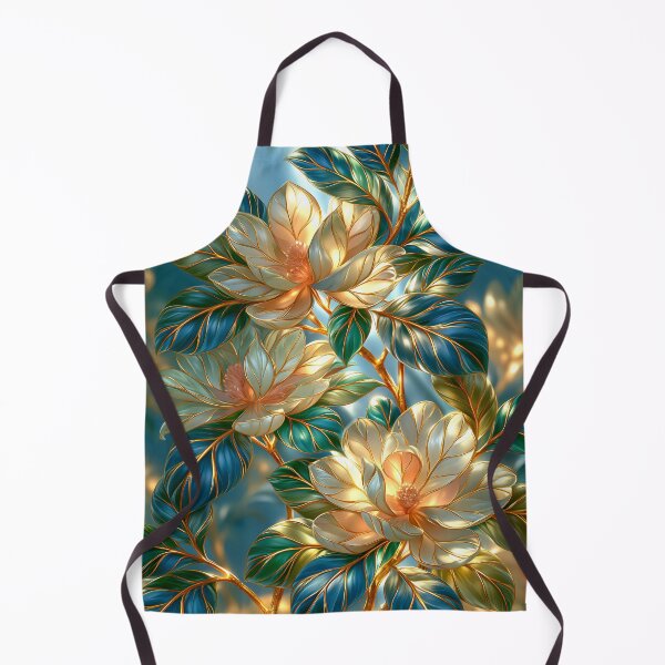 Item preview, Magnolia Floral Art in Blue and Ivory designed and sold by MargaretWiktor.