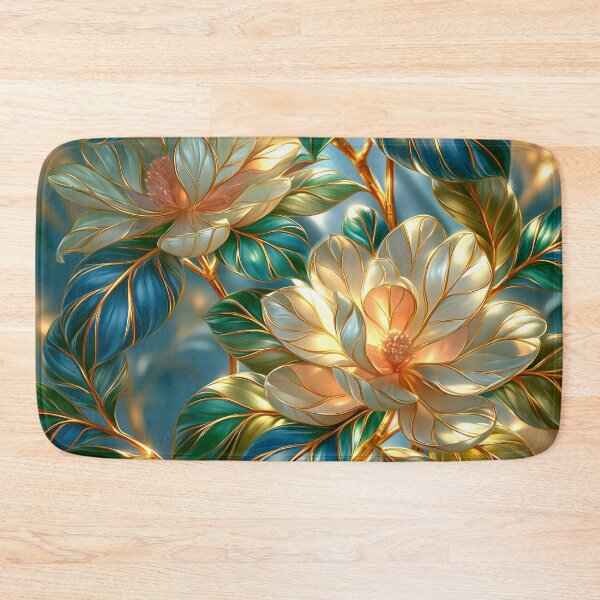 Item preview, Magnolia Floral Art in Blue and Ivory designed and sold by MargaretWiktor.