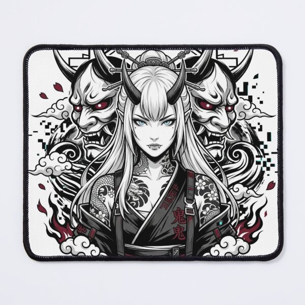 Item preview, Oni Demon Girl Hannya Mask Tokyo Streetwear Japanese Anime Design designed and sold by Oni-Pixels.