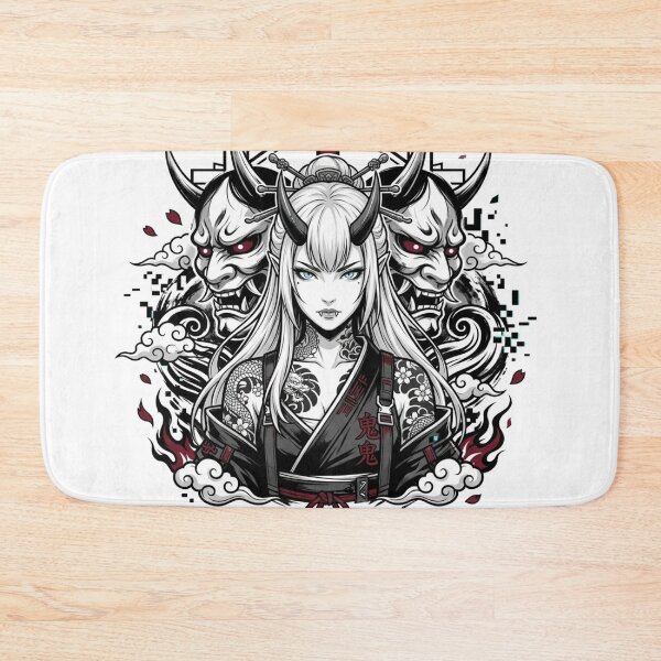 Item preview, Oni Demon Girl Hannya Mask Tokyo Streetwear Japanese Anime Design designed and sold by Oni-Pixels.