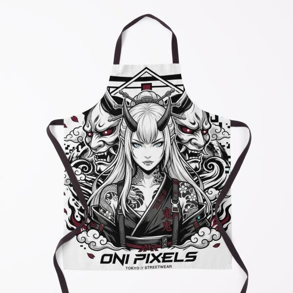 Item preview, Oni Demon Girl Hannya Mask Tokyo Streetwear Japanese Anime Design designed and sold by Oni-Pixels.