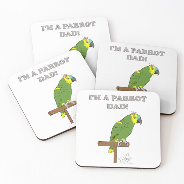 Artikelvorschau, Ich bin ein Papageienvater, weibliche Blaustirnamazone entworfen und verkauft von Laughing Parrot Studio.