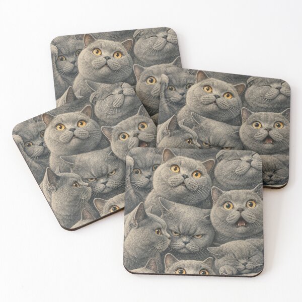 Item preview, Cute British Shorthair Faces Portrait Collage designed and sold by merchxwear.